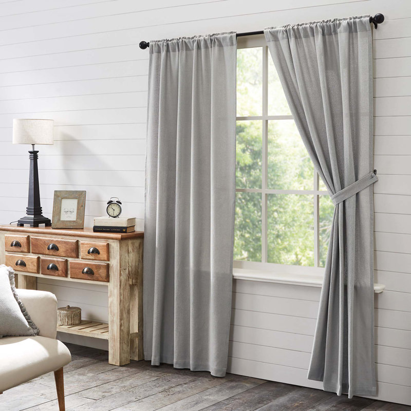 Paire de rideaux semi-transparents avec passe-tringle Brayner, l 40 po x L 84 po