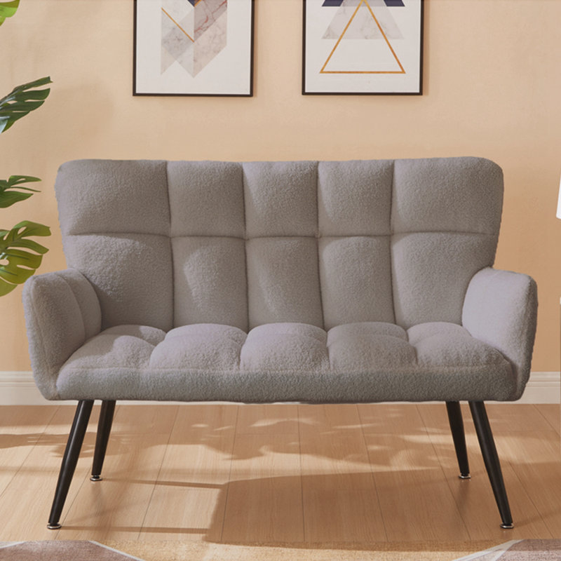 Fauteuil capitonné large 52,56 po Machella, Brun