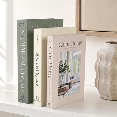 Decorative Books, Faux Book Storage Boxes Set of 3, Coffee Table Home Decor