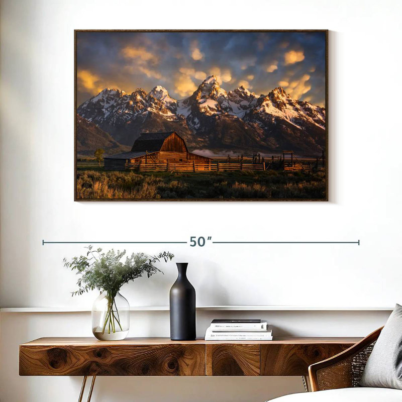 Mormon Row Barn, Cadre flottant noyer, 40 po x 27 po