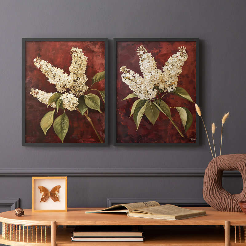 Série FLORAL CXCVI - reproduction encadrée de qualité supérieure - prête à être accrochée - aucun clou requis - aucun clou requis