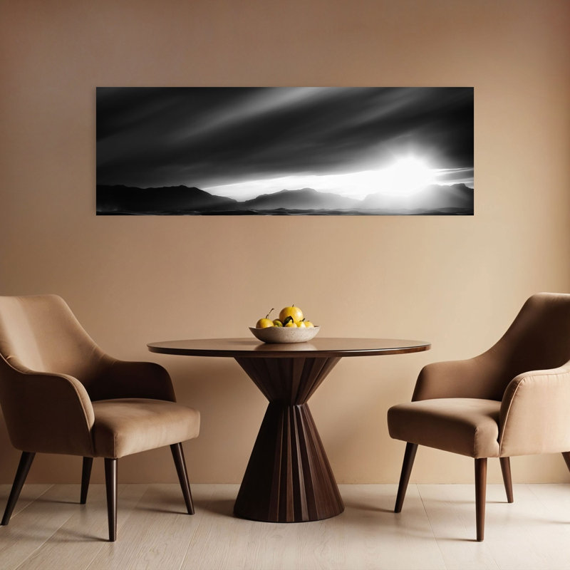 «Desert Sun Rays», art dramatique abstrait de montagne, art mural, H 48 po x l 16 po
