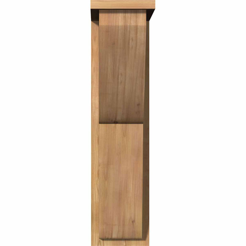 7 1/2"W x 14"D x 30"H Crestline Smooth Corbel w/Backplate, Western Red Cedar, 30" H x 7.5" W x 14" D, Smooth