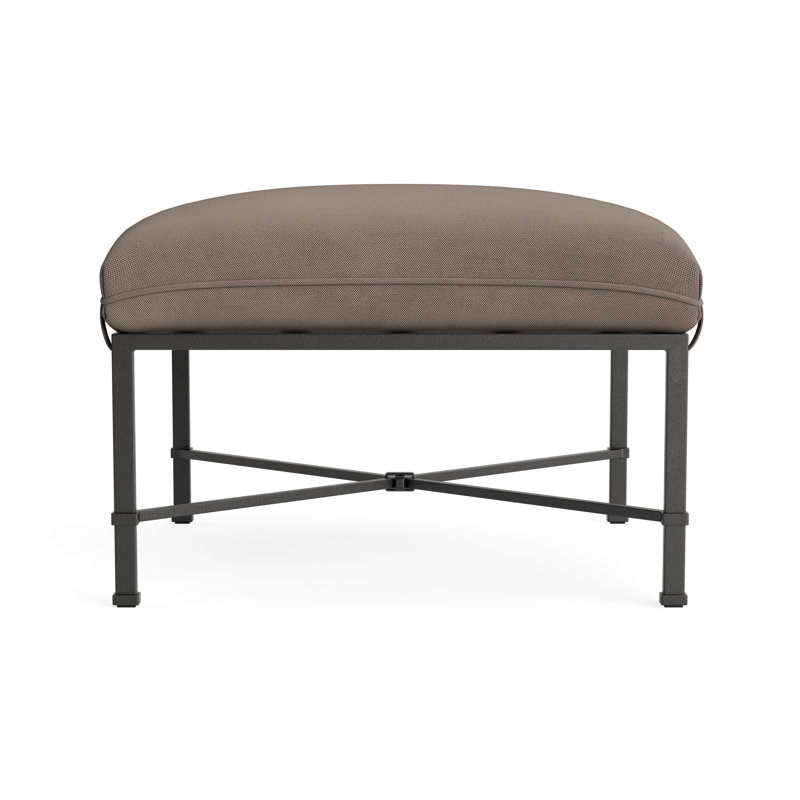 Venetian Outdoor Ottoman, Textured Pewter, Fushion Neptune