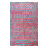 Reversible Persian cotton sumak hand woven rug 4'11"X 7'7"