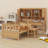 Multifunctional Wood Platform Bed With Bookshelf At The Head Of The Bed, Built-In Desk And Matching Chair