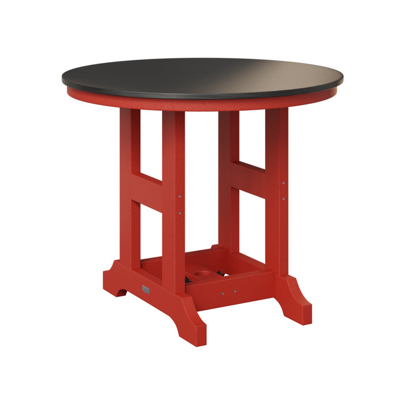 Table de salle à manger ronde de 38 po Berlin Gardens Garden Classic, H 30,87 po x l 38 po x P 38 po, Noir martelé