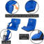 Chaise de stade rembourrée inclinable rembourrée avec coussin de siège - sièges de stade portatifs avec support pour le dos, 6 positions d'inclinaison, accoudoirs et sangles de transport pour le sport, le camping ou la plage, bleu-24819777