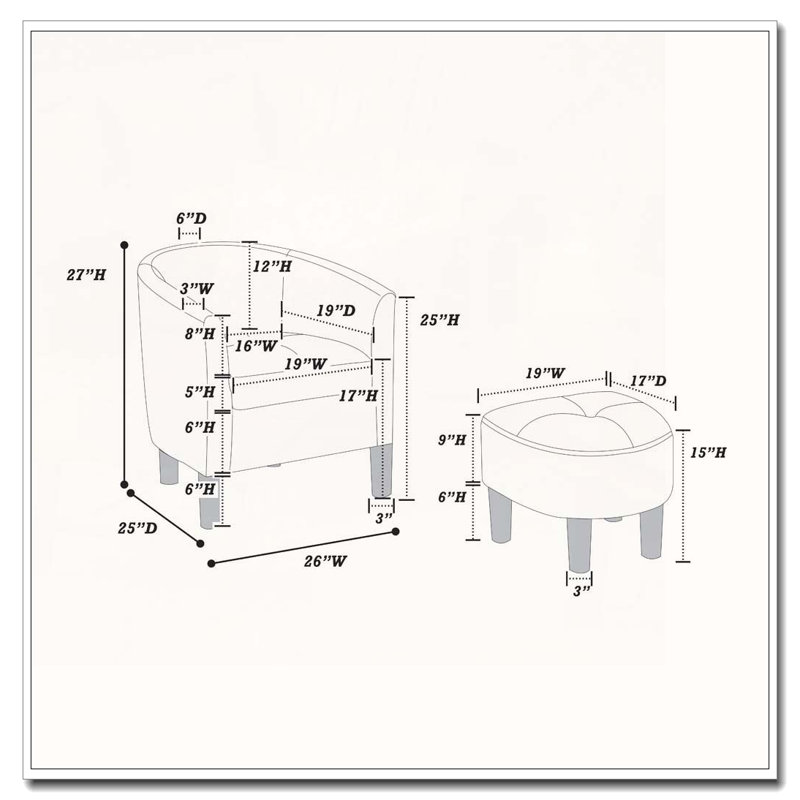 Chaise d'appoint et repose-pieds