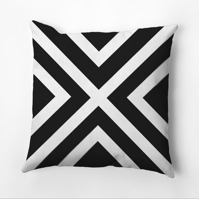 Stripe Geometric Reversible Throw Pillow