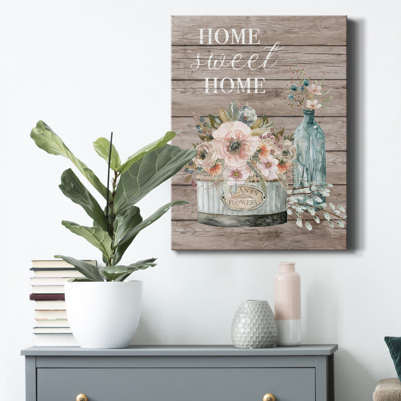 Home Sweet Home - reproduction d'art sur toile tendue, H 27 po x l 18 po x P 1 po