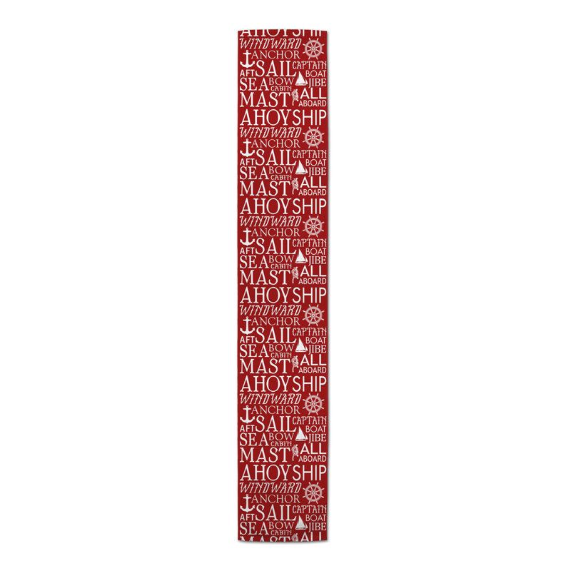 Chemin de table des mots de plage Mckinnon, L 90 po x l 16 po, Rouge