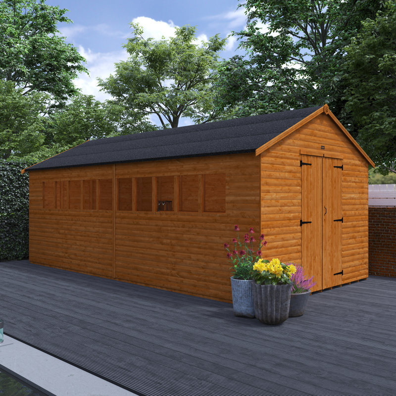 10 ft. W x 20 ft. D Solid Wood Tongue & Groove Apex Garden Shed