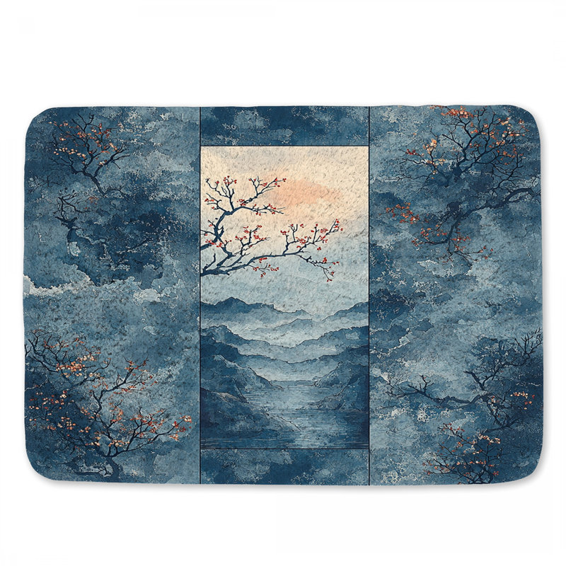 Tapis de bain montagnes, L 34 po x l 21 po