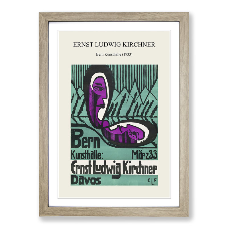 Bern Kunsthalle by Ernst Ludwig Kirchner - Single Picture Frame Print on MDF, 65cm H x 48cm W x 2cm D, Oak