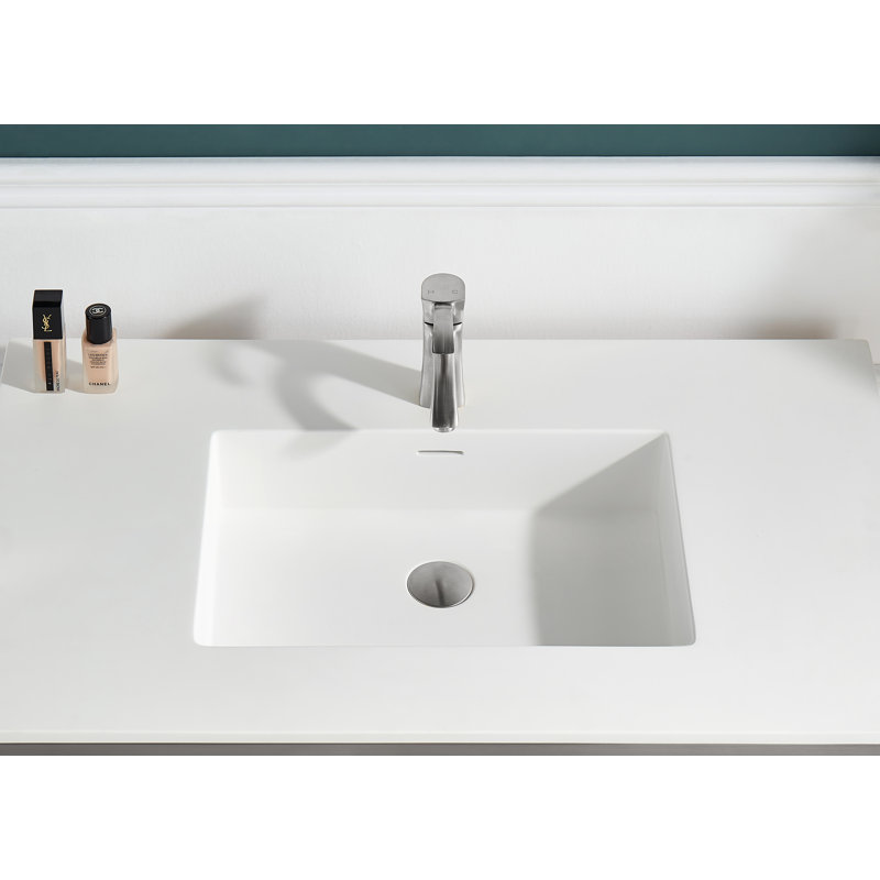 Lavabo de salle de bain console avec trop-plein Orchard Series, Nickel brossé