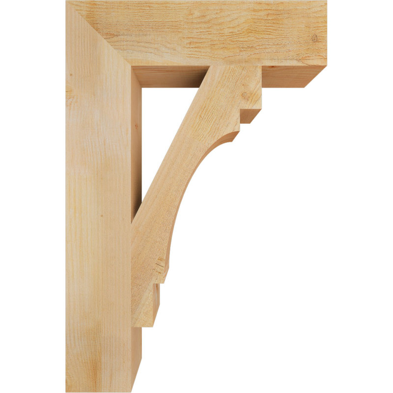 Merced H W D Wood Bracket / Corbel, Douglas Fir (Rough Sawn), 36" H x 6" W x 24" D