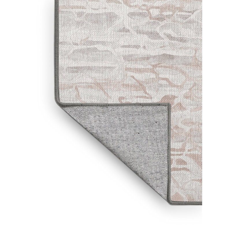 Machine Washable Gray Area Rug, Round 3'