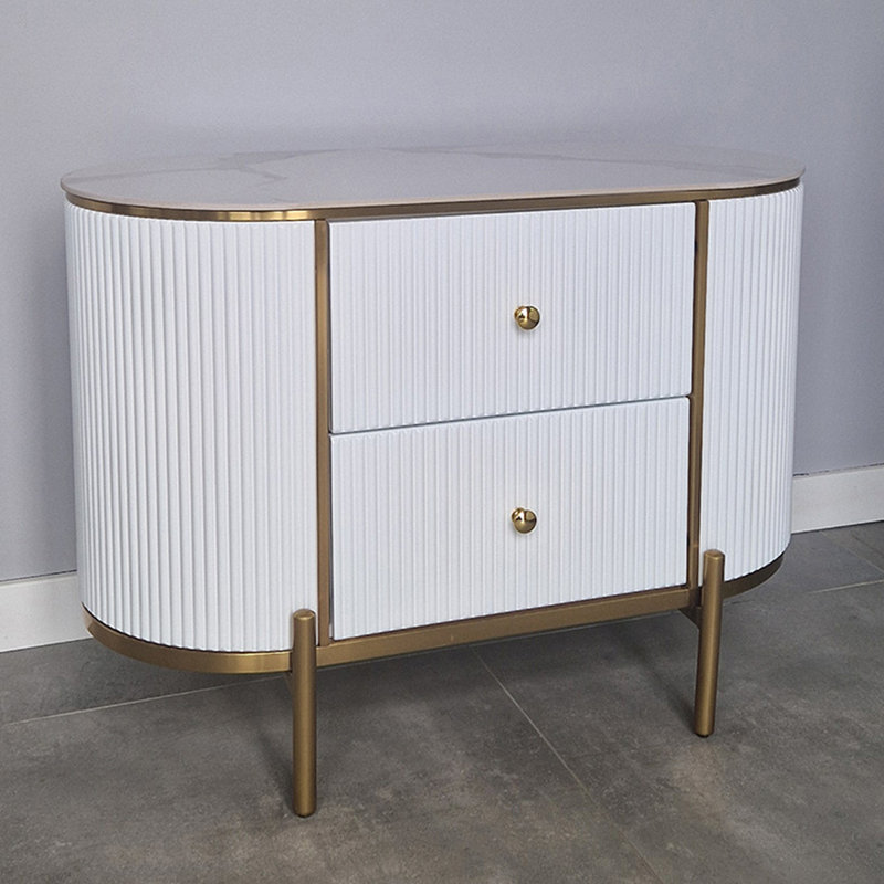 80cm W Stainless Steel Bedside Table