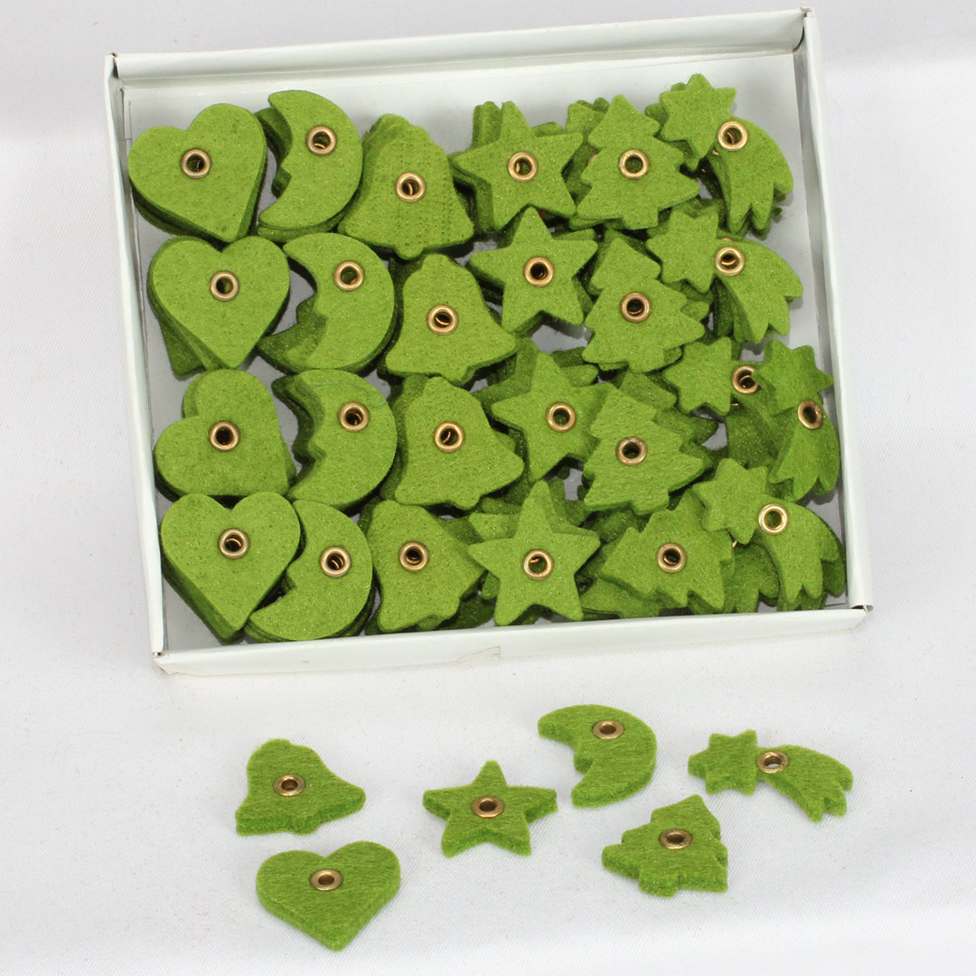 24 Piece Tree Bell/Star/Moon/Heart/Star Holiday Shaped Ornament The Holiday Aisle® 