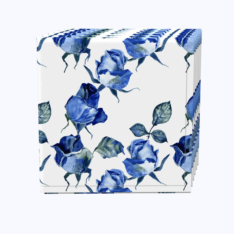 Cotton Twill Floral Square Napkin