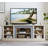 Large TV Desk Storage Rack With Faux Stacked Stone Surround-67075986