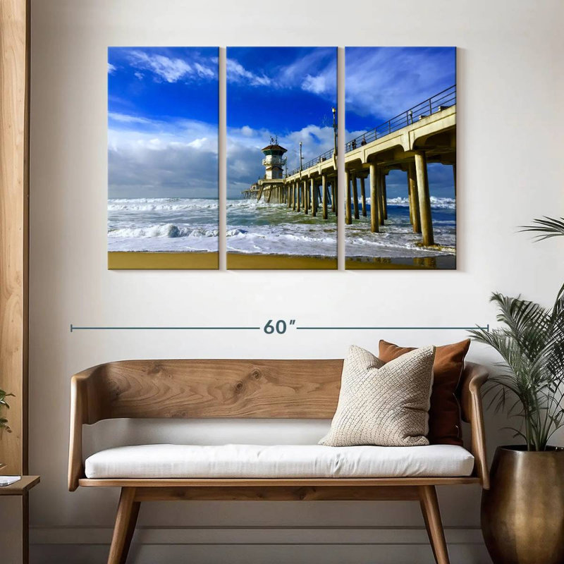 Aletra Huntington Pier Waves, H 32 po x l 50 po
