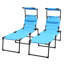 Chaise longue d'extérieur 2 pièces, chaise longue pliante à dossier réglable-224409170