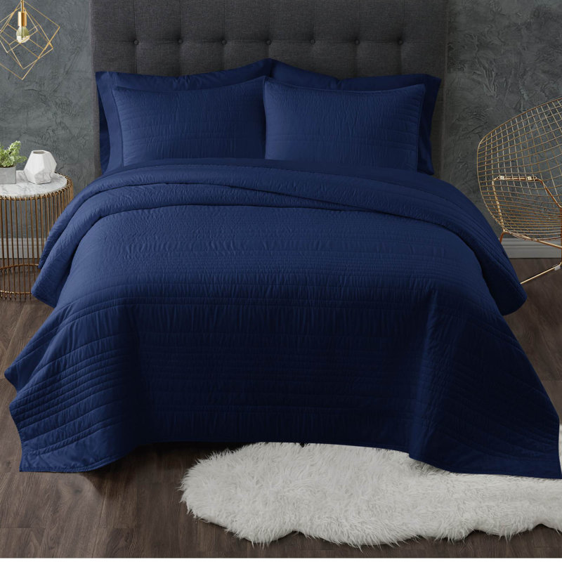 Ensemble de courtepointe antimicrobien Trely Calm, Courtepointe simple / simple TG + 1 taie décorati, Kaki