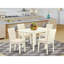 L'ensemble de table de cuisine 3 pièces contient une table de salle à manger rectangulaire avec Dropleaf et 2 chaises de salle à manger Parson en tissu de café, acajou-1440201862-1439909321-1439909322