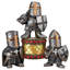 Ensemble de 3 figurines de chevaliers croisés médiévaux 3 pièces