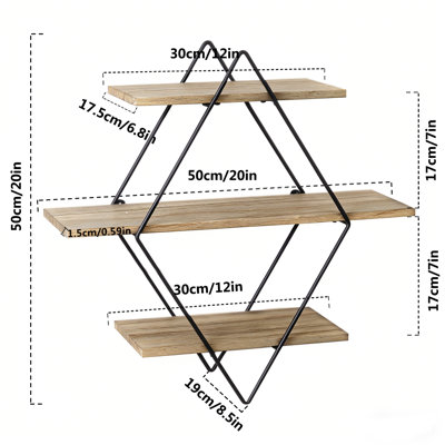 Lorenza 3 Piece Diamond Floating Shelf