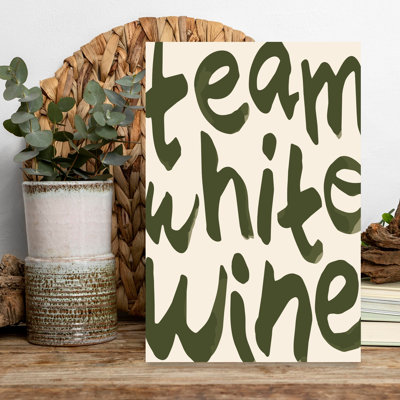 Équipe de vin blanc, impression d'art mural minimaliste