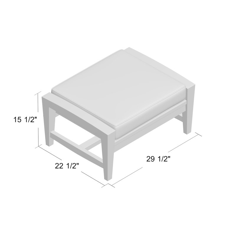 Amalfi Outdoor Teak Ottoman, Ocean