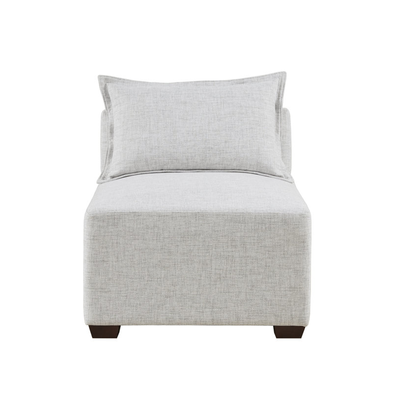Molly Modular Armless Chair, White