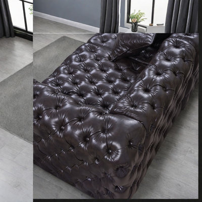 Canapé modulaire à compression en similicuir de 48 pouces pour la maison
