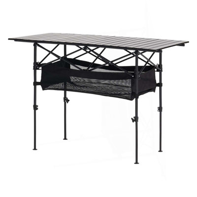 Folding Portable Camping Table Aluminum Outdoor Picnic Roll Up Table Storage Bag