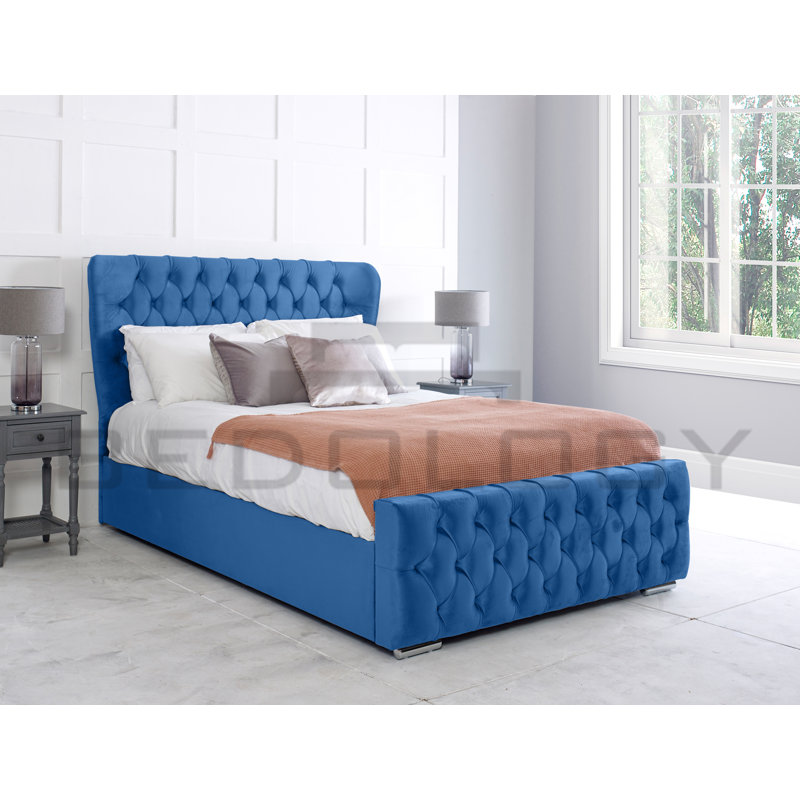 Jayvion Upholstered Bed, Single (90x190cm), Blue