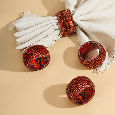 Rond de serviette Crimson Jewel Weave (ensemble de 4)