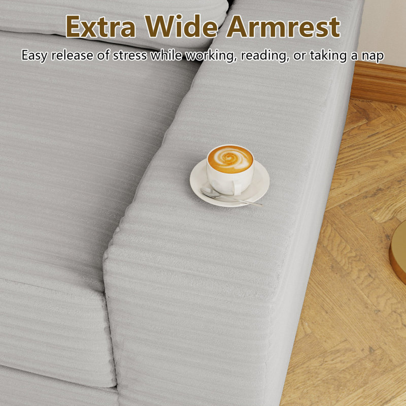 70.87" Loveseat Sofa, Comfy Deep Seat Sofa Bed, Modern Small Corduroy Couch For Living Room, Apartment, Sofa In A Box, No Assembly