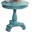 Table d'appoint ronde à piédestal en bois-1018126235