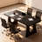 71 Inch Farmhouse Dining Table for 6-8, Large Rustic Rectangular Kitchen and Dinner Table with Solid Wood Legs for Dining Room and Living Room-590628544