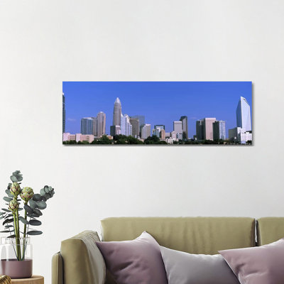 Downtown (Uptown) Skyline, Charlotte, Mecklenburg County, North Carolina, USA by Panoramic Images - Wrapped Canvas Panoramic Print