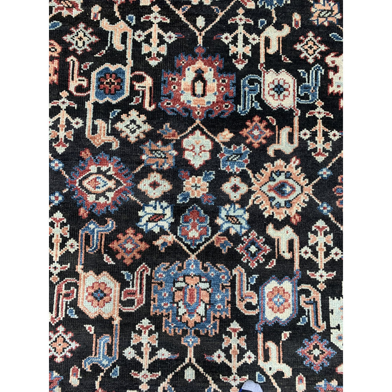 Tapis rectangulaires multicolores modernes en laine nouée à la main de style oriental moderne et élégant