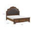 Grand lit-bateau Brix, capitonnage en similicuir classique, brun foncé
