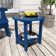 Harada 18 Inch Round Outdoor Side Table Adirondack Plastic/Resin Patio Side Table Weather Resistant End Table with Storage Shelf