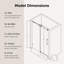 Portes de douche coulissantes simples sans cadre à fermeture en douceur l 46 à 48 po x H 76 po, porte de douche coulissante pour salle de bain, porte en verre trempé épais de 5/16 po (8 mm) de style GSC, chrome