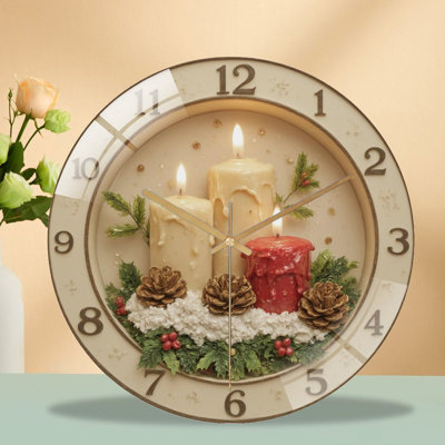 Horloge murale de Noël avec horloge murale de 12 po