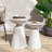 Serenita Outdoor Iron Side Tables With Flared Design, Set Of 2-1520117539