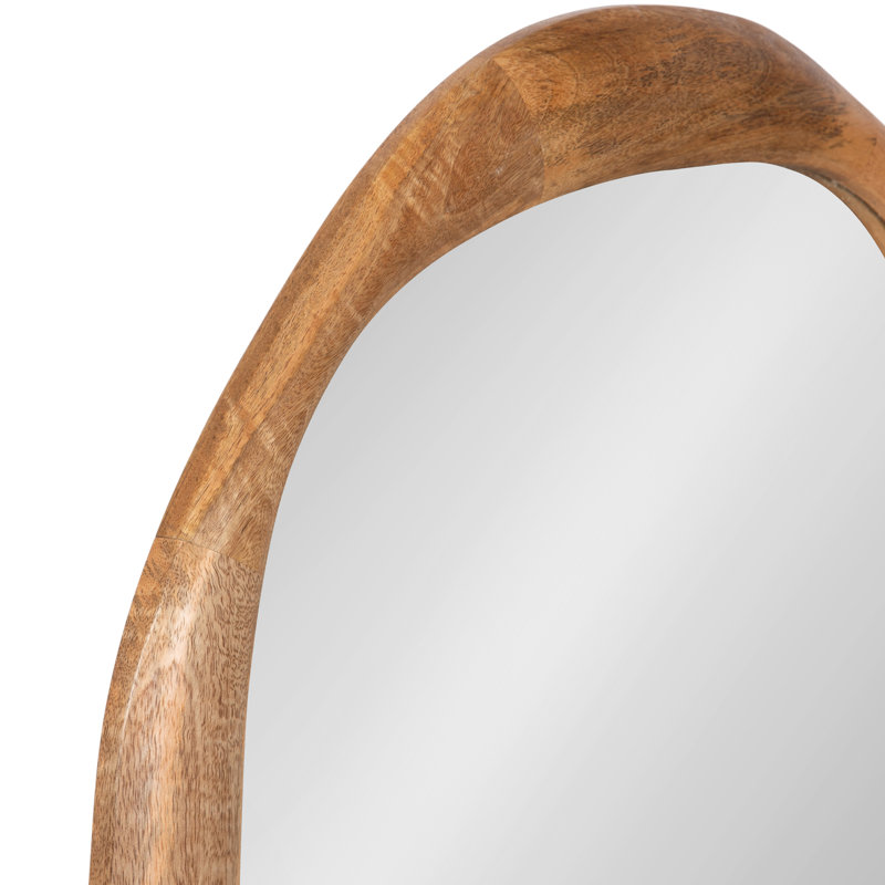 Irregular Mango Wood Round Mirror